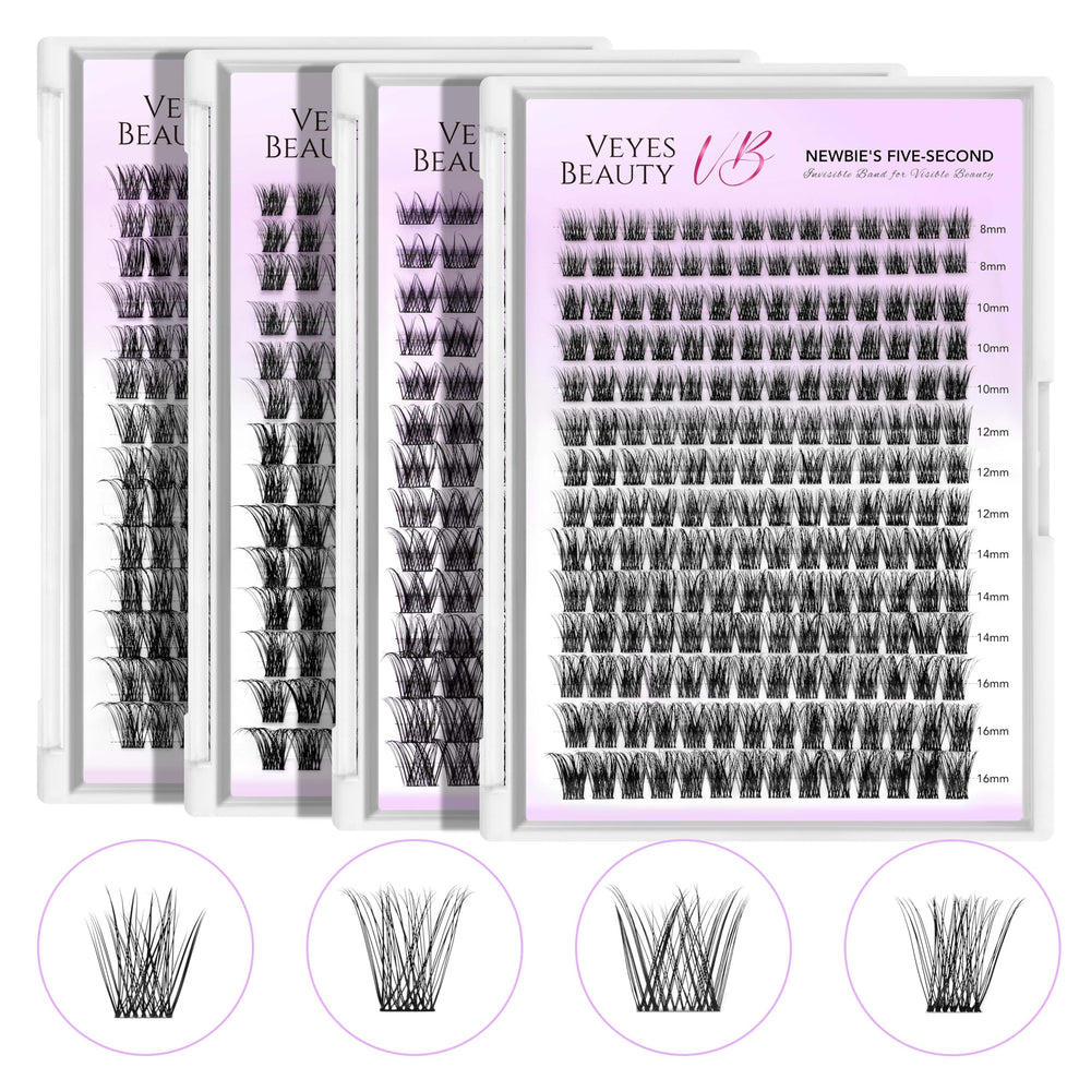 VEYESBEAUTY Newbie five-second lashes simplify application for quick transformations.