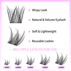 VEYESBEAUTY PBT fiber fluffy lashes deliver natural-looking volume.