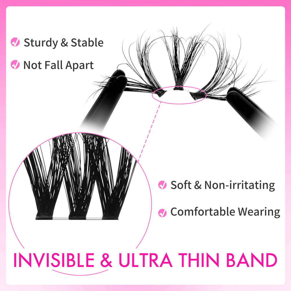 VEYESBEAUTY thin soft band lashes provide comfortable wear and easy application