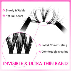 VEYESBEAUTY thin soft band lashes provide comfortable wear and easy application
