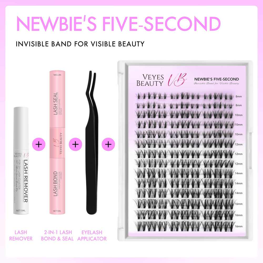 VEYESBEAUTY wispy PBT fibers close-up, soft and natural look.
