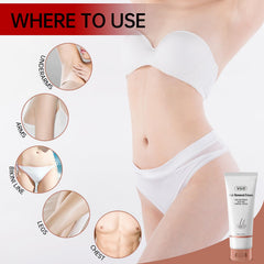 VGO Painless Hair Removal Cream back view shows compact design.