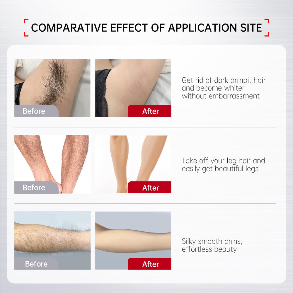 VGO Painless Hair Removal Cream jar close-up highlights soothing formula.