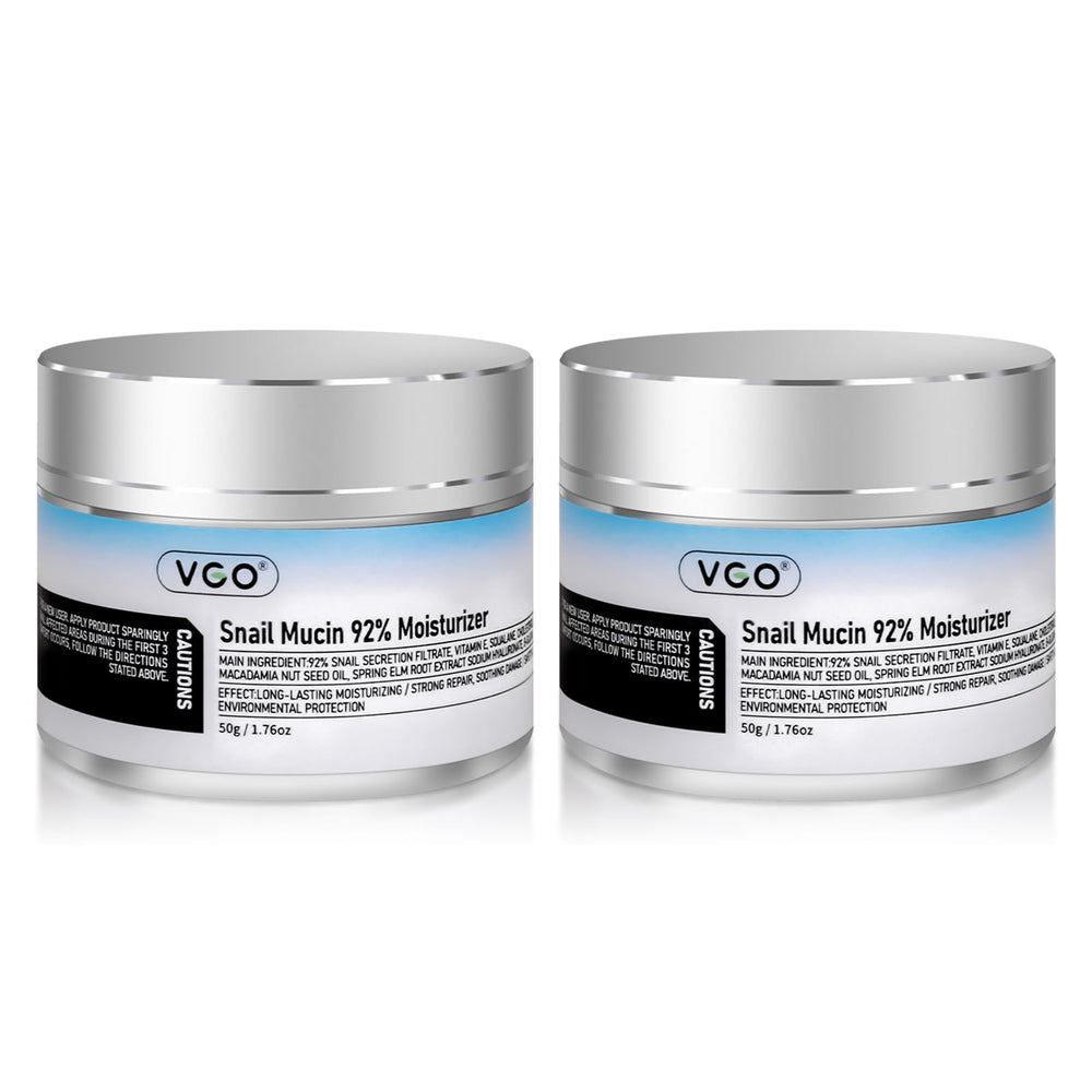 VGO snail mucin moisturizer bottle highlights 92% concentrate for intense hydration