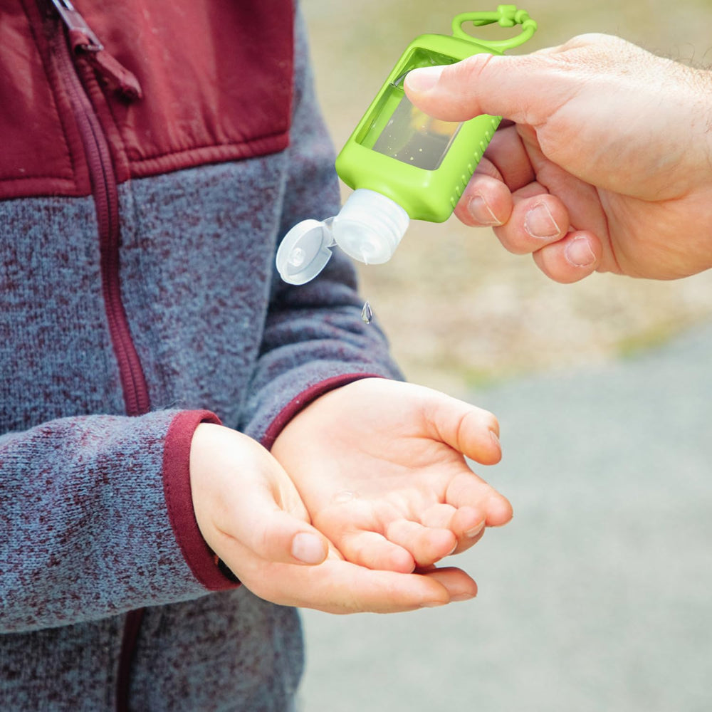 VHOPMORE reusable squeeze bottles work with sanitizer, lotion, or shampoo.