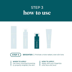 VI Derm Vitamin C Brightening Concentrate application scene suggests even-toned skin potential.