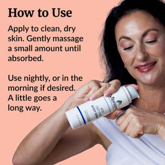 Vibriance Age Defying Serum on the arm demonstrates quick, smooth spreading with no heaviness.