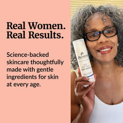 Vibriance Age Defying Body Serum daily routine pose promotes consistent use for healthier-looking skin.