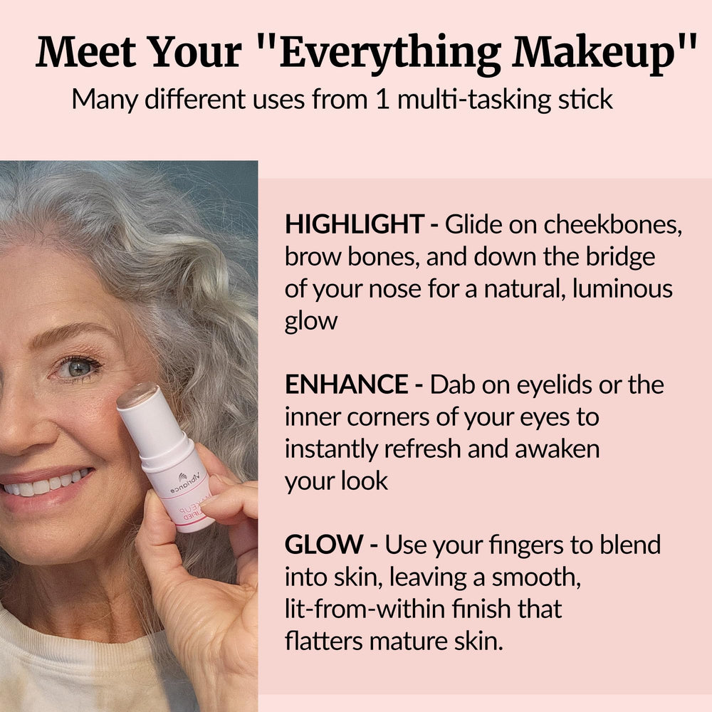 Vibriance highlighter-stick on cheekbones creating a natural glow
