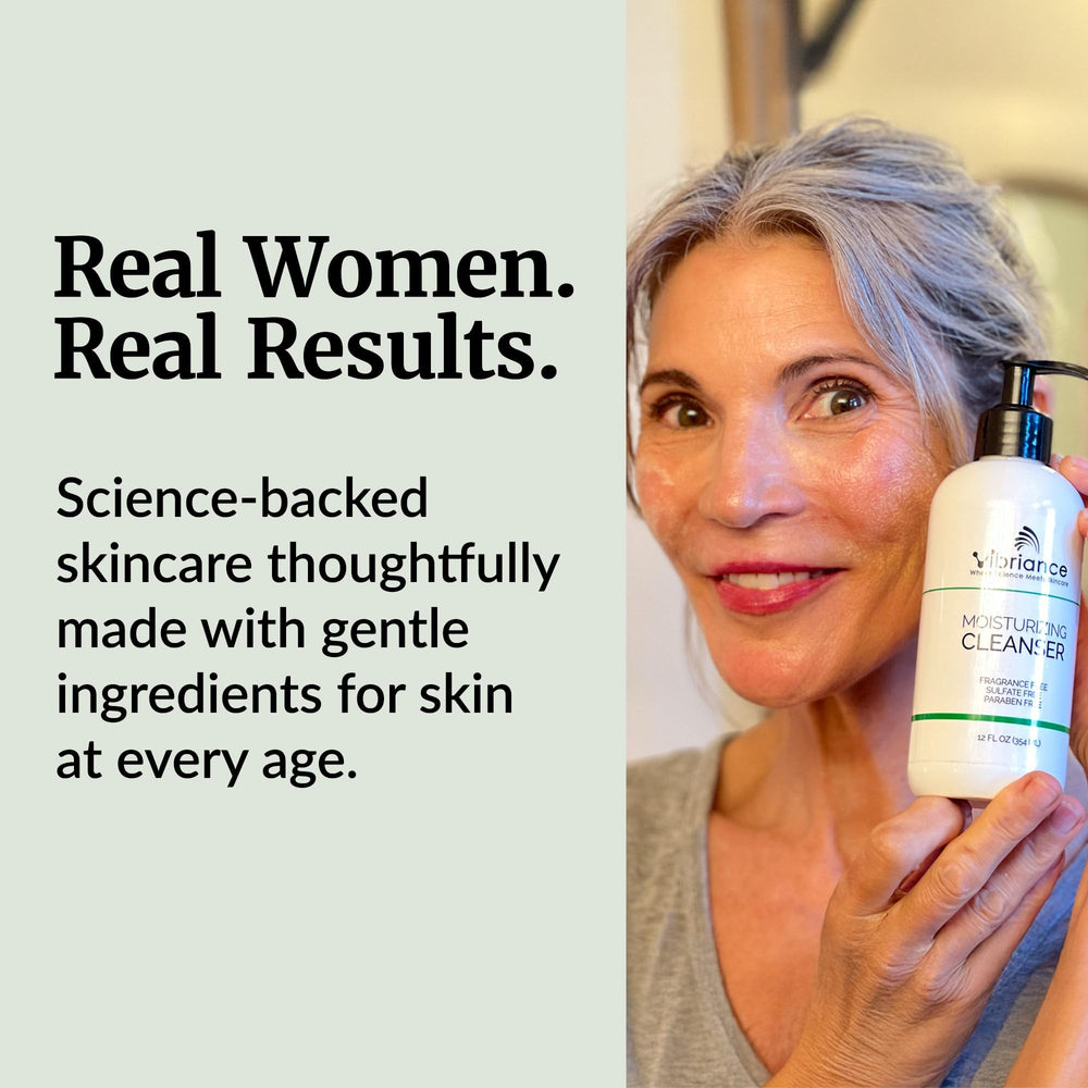 Vibriance Moisturizing Cleanser at the sink inspires a soothing routine.