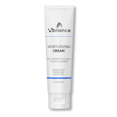 Vibriance Moisturizing Cream bottle application showing quick absorption and even coverage