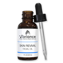 Vibriance Skin Revival Oil bottle close-up showing premium packaging and hydration appeal