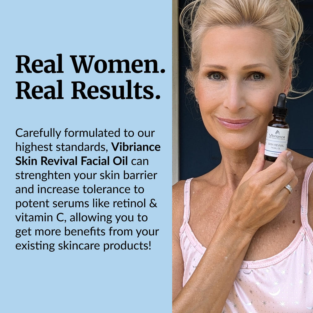 Vibriance Skin Revival Oil product shot in natural light for everyday use