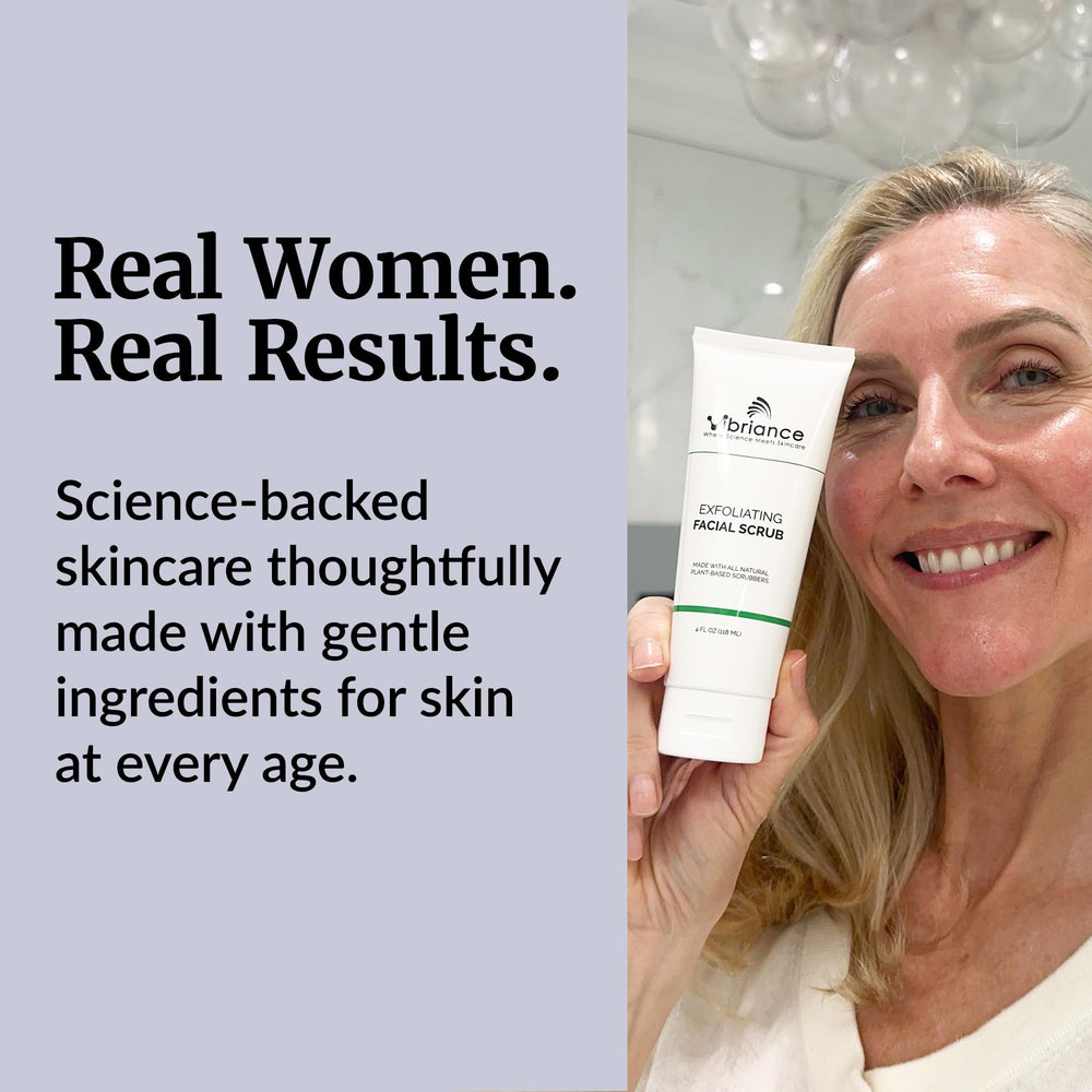 Rinse-off shot showing clean finish and hydrated skin with Vibriance.