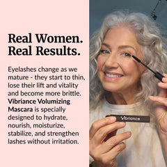 Vibriance Volumizing Mascara washes off easily with gentle removal for sensitive eyes.