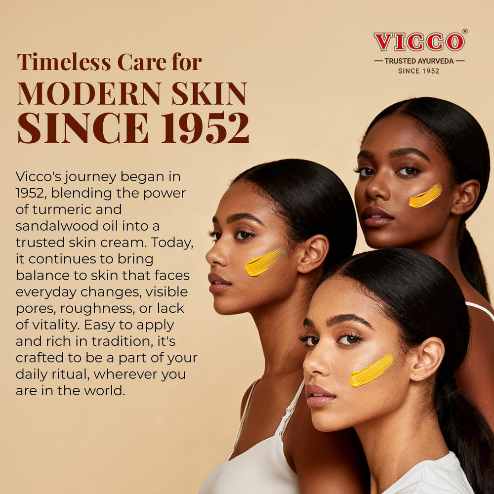 Vicco Turmeric Face Moisturizer Cream heritage celebrates Ayurveda legacy.