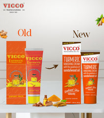 Vicco Turmeric Face Moisturizer Cream texture closeup showing creamy absorption.
