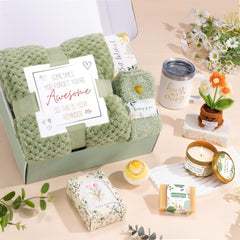 Victdom Get Well Basket blanket: plush flannel for warm, comforting rest