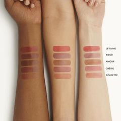 Victoria Beckham Beauty lip tint bitten-effect application steps show precise layering.