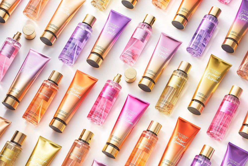 Victoria's Secret Amber Romance display suggests a soothing, indulgent self-care ritual