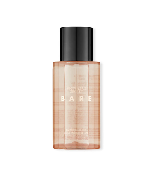 Victoria's Secret Bare fragrance mini mist bottle front, compact travel-friendly design.