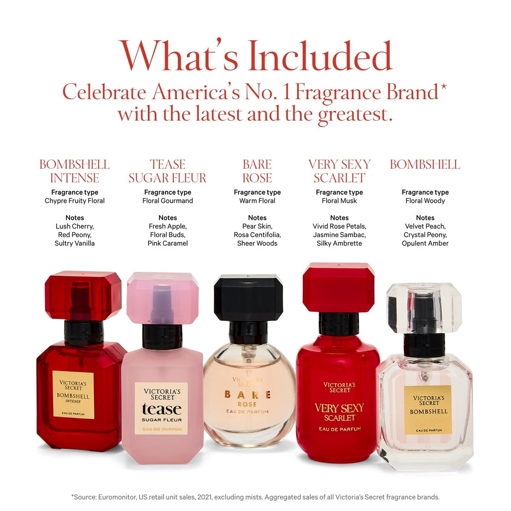 Victoria's Secret Bare Rose EDP collection showing varied scents for daily wear.