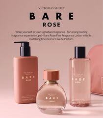 Victoria's Secret Bare Rose warm woods and musk finish, long-lasting impression for all-day wear.