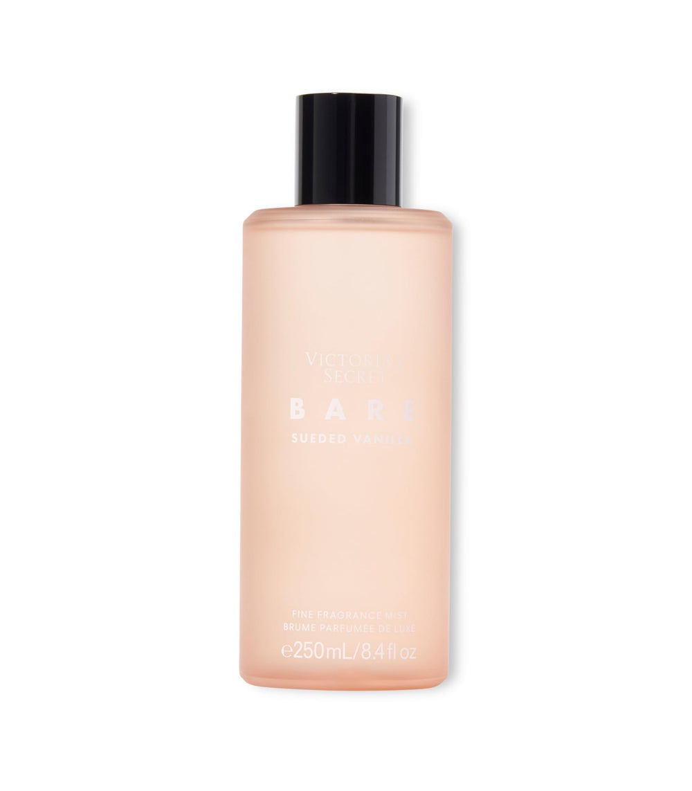 Victoria's Secret Bare Sueded Vanilla mist bottle front view, ideal for everyday refreshing wear.