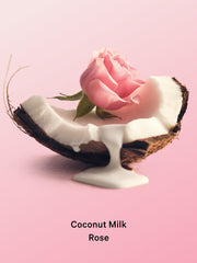Close-up of Coconut Milk Rose notes highlighting tropical scent