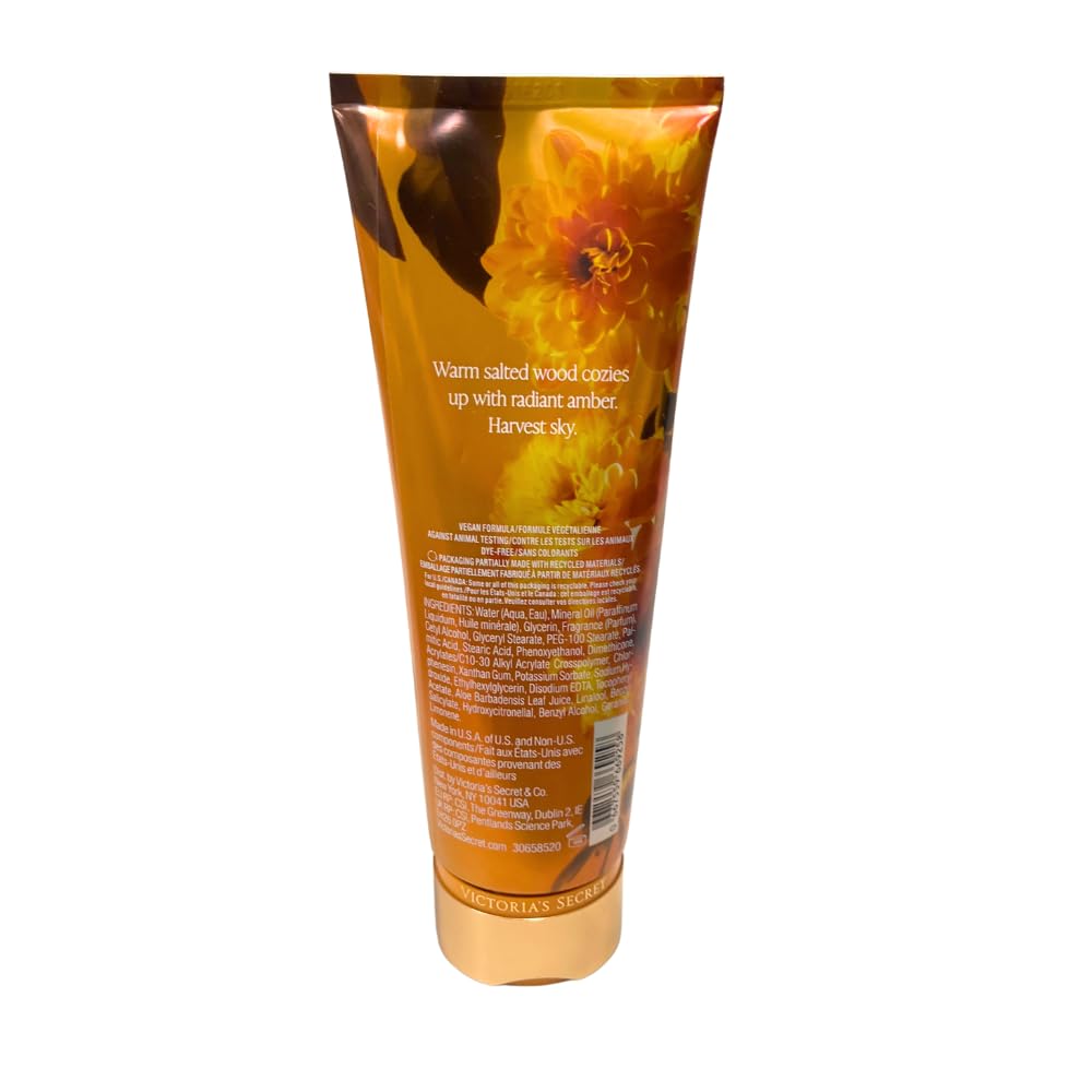 Victoria's Secret Golden Mandarin Saffron lotion texture close-up showing silky absorption