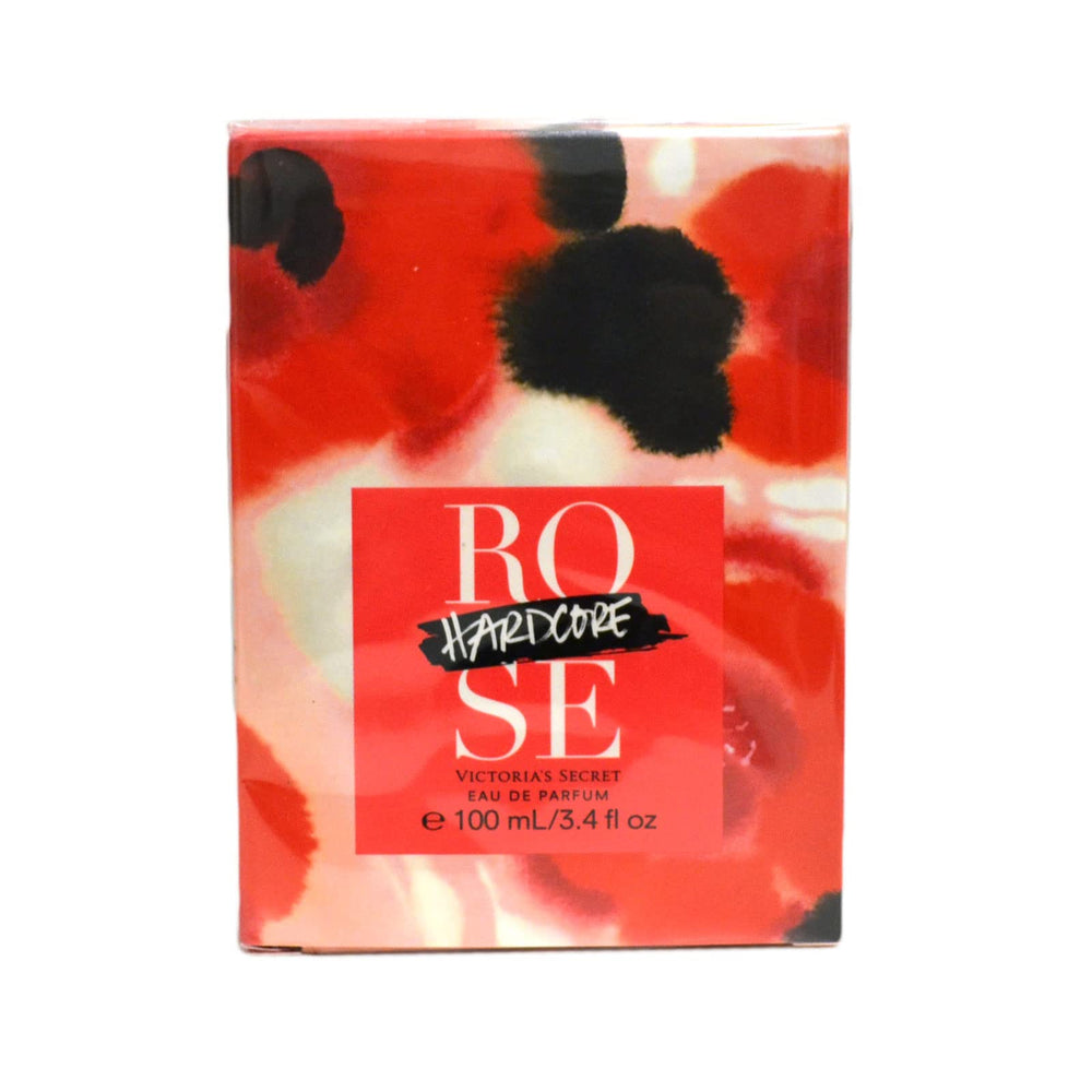 Victoria's Secret Hardcore Rose packaging displays luxury branding and hints at a long-lasting fragrance.