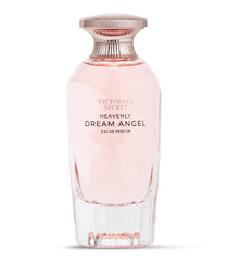 Victoria's Secret Heavenly Dream Angels bottle closeup highlights raspberry nectar notes for a lively fragrance.