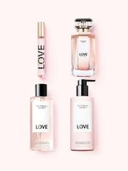 Victoria's Secret Love fragrance mist layered with lotion for lasting softness.