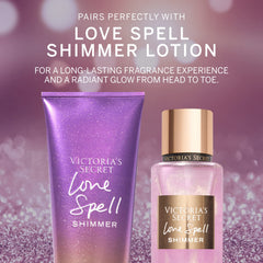 Victoria's Secret Love Spell Shimmer Mist peach note adds playful brightness to scent.