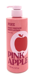 Victoria's Secret Pink Apple body lotion pump bottle, front view for daily hydration and fragrance