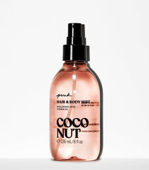 Victoria's Secret PINK Coconut Mist spray nozzle releasing a cool fragrance