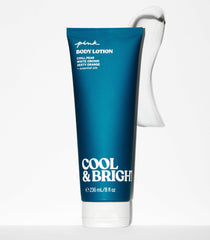 Victoria's Secret Pink Cool and Bright Fragrance Lotion label closeup highlighting branding