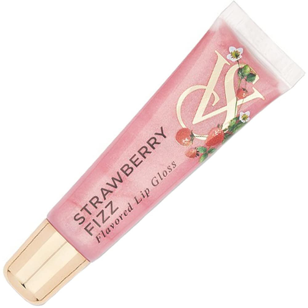 Victoria's Secret Strawberry Fizz gloss application for a high-shine, sheer lip glow.