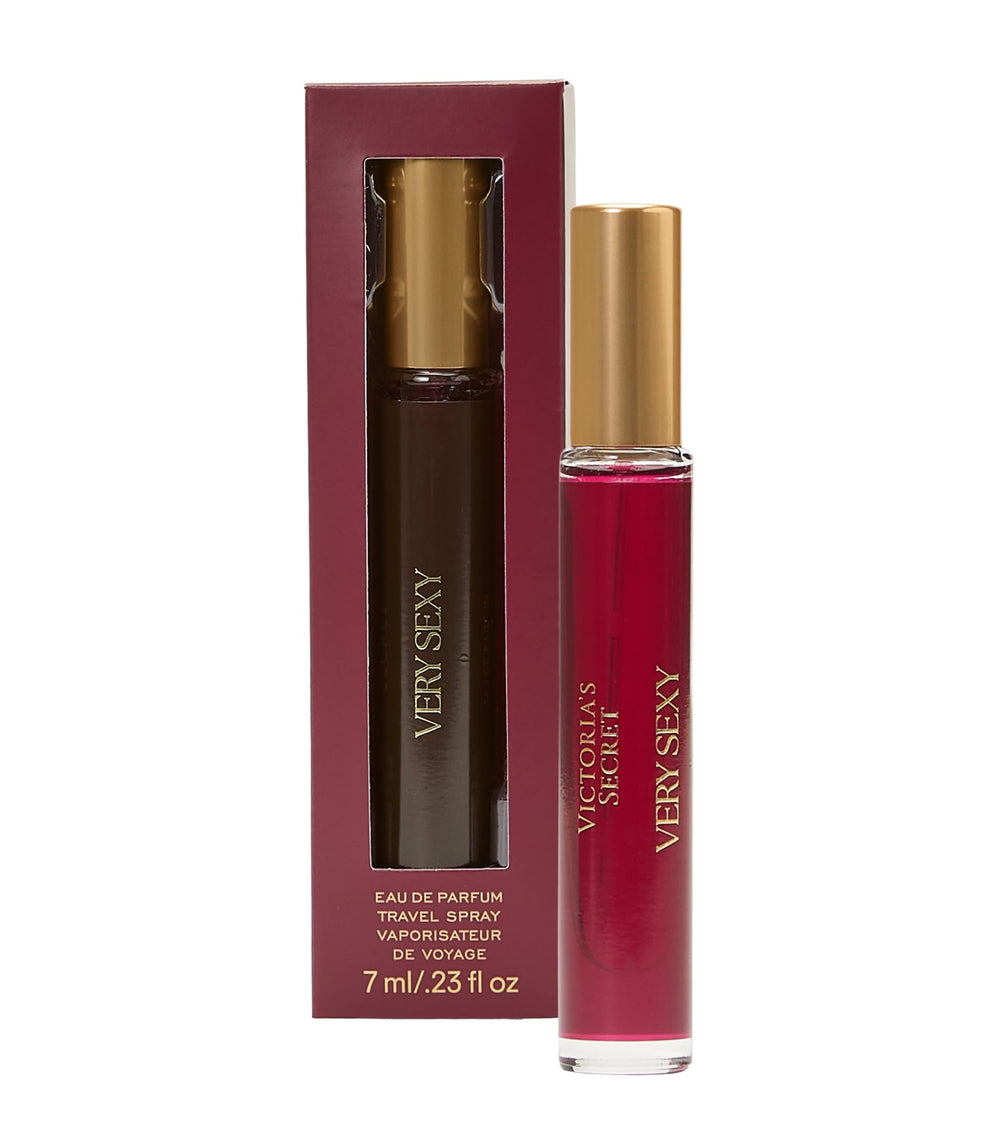 Victoria's Secret Very Sexy travel spray bottle highlighting pink pepper for on-the-go scent.