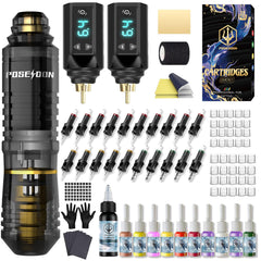 Vidattx Poseidon tattoo pen kit box showing complete starter setup for beginners.
