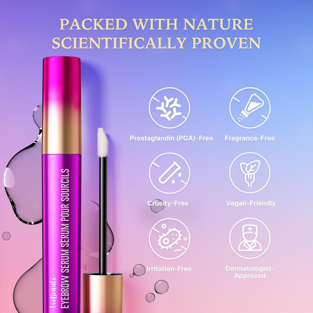 Morning routine with VieBeauti Brow Serum for easy daily care