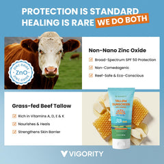 Vigority Beef Tallow Sunscreen packaging-view highlights eco-friendly travel-friendly packaging