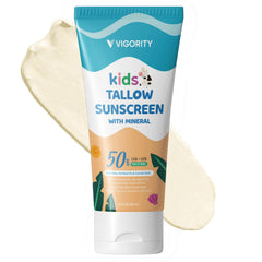 Vigority beef tallow sunscreen packaging for families on the go