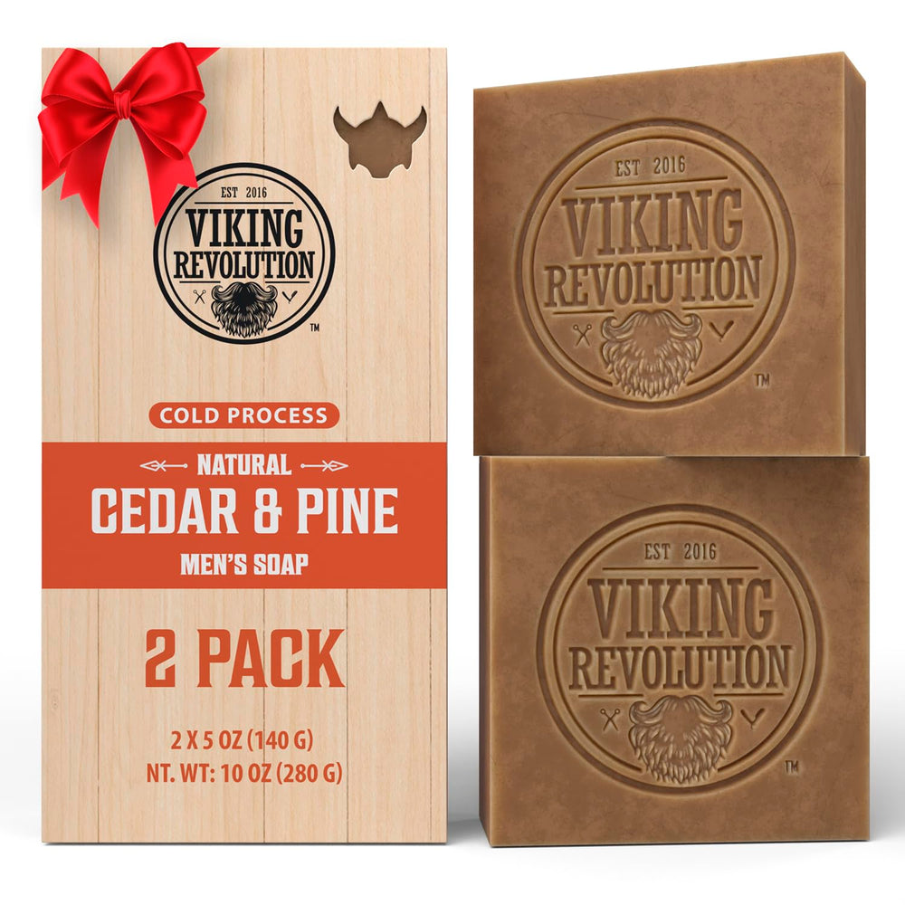 Viking Revolution cedarwood and pine natural soap pack for daily cleansing