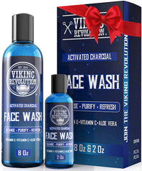 Viking Revolution Charcoal Face Wash bottle front—refreshing cleanse with natural ingredients for purified skin