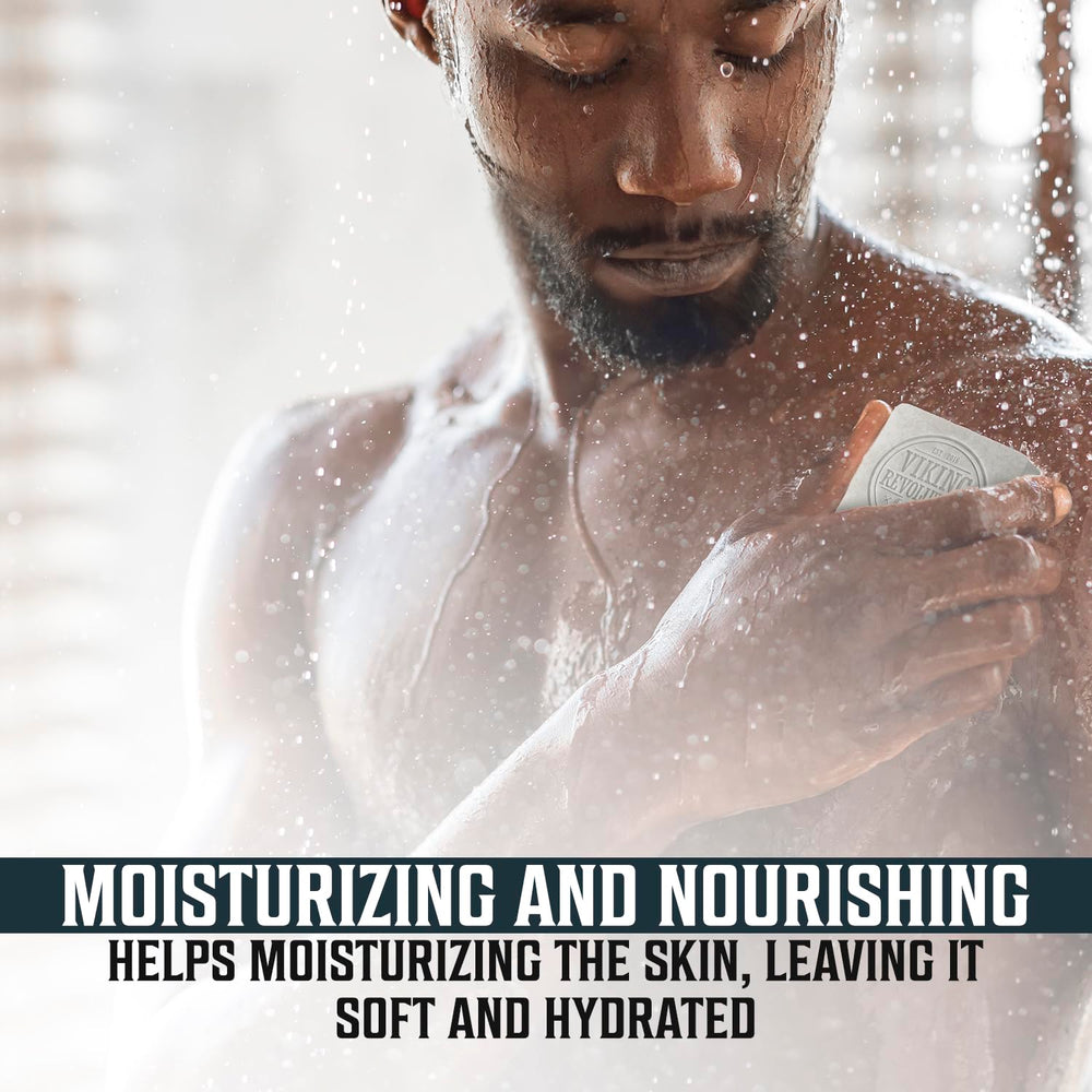 Viking Revolution soap lather on skin for refreshed cleansing.