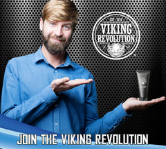 Viking Revolution pre-shave bottle pictured for skincare routine.