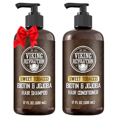 Viking Revolution Sweet Tobacco shampoo bottle showing rich moisture and scent