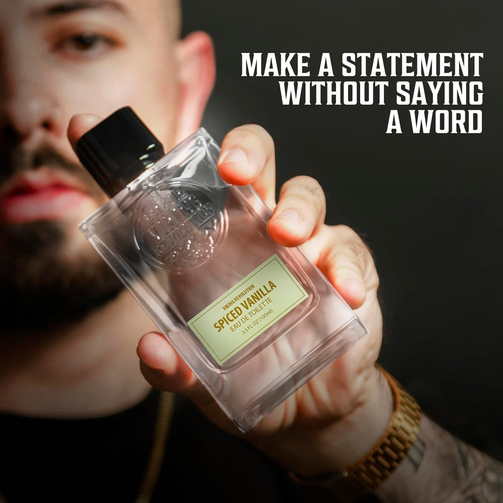 Viking Revolution Spiced Vanilla Cologne amber glass bottle conveys premium masculinity