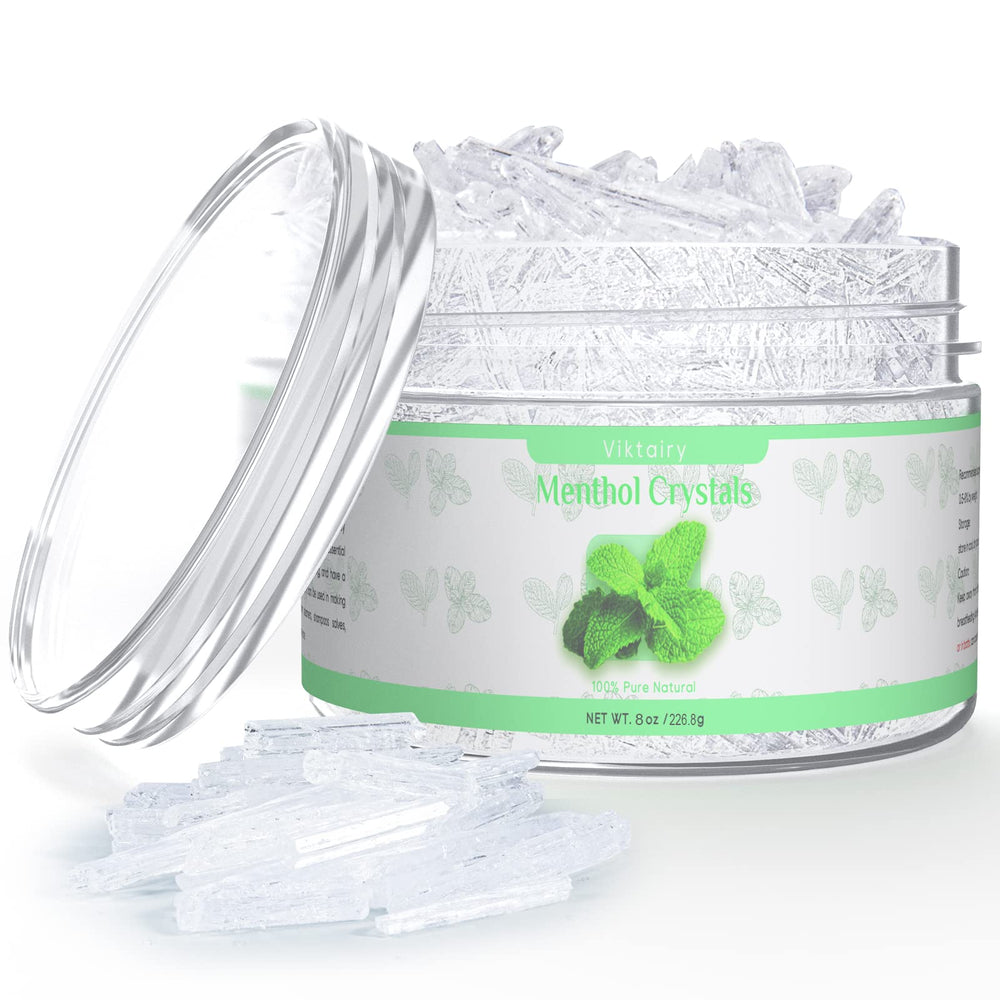 Viktairy Menthol Crystals bulk 8oz jar for diffusion and DIY blends.